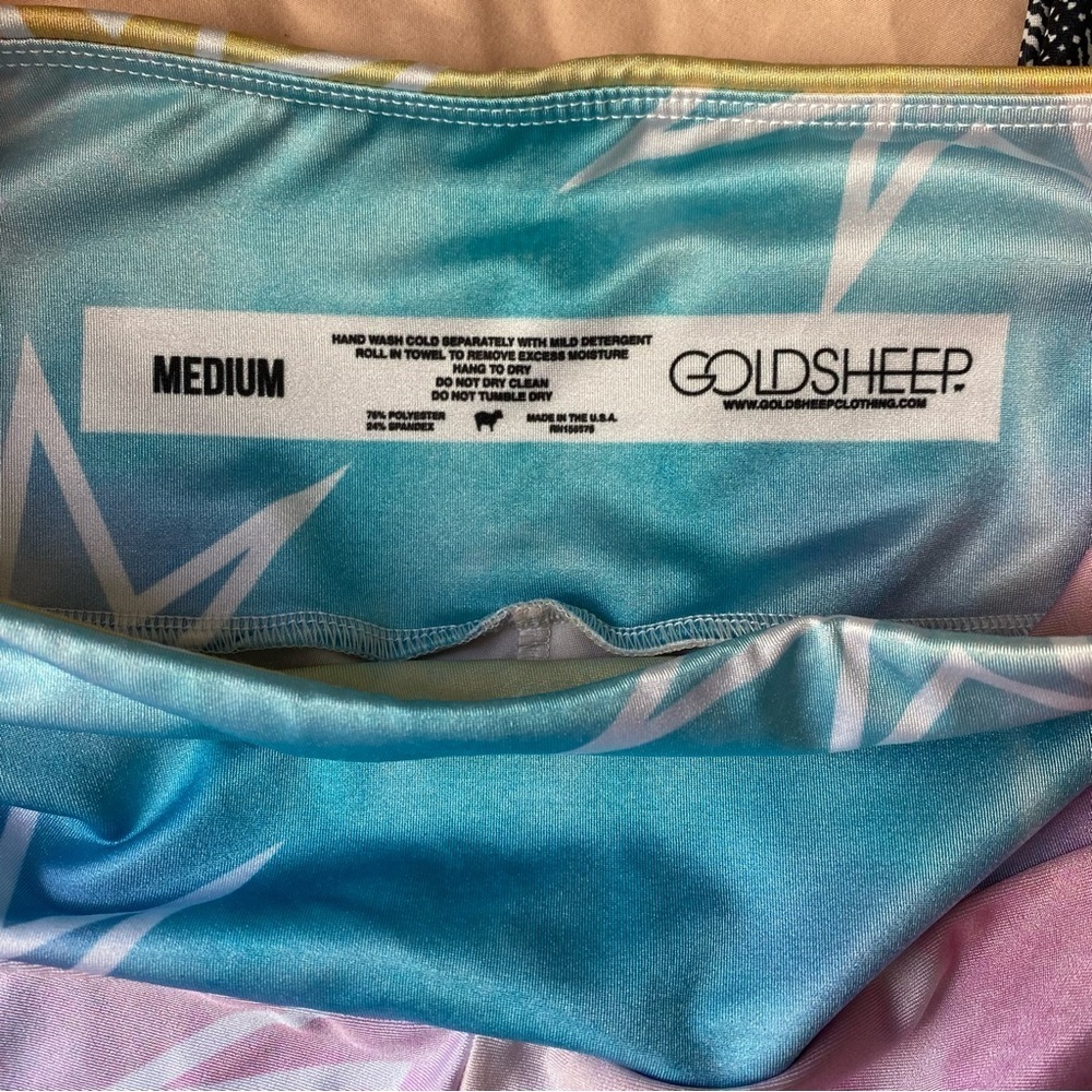 Goldsheep 9” Pastel Tie Dye Stars Biker Shorts M - Picture 4 of 4